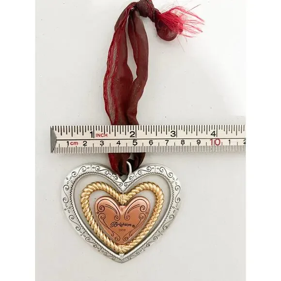 Vintage Brighton 1999 Ornament Spinning Heart Gold Silver - Picture 5 of 6